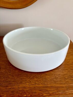 White CB2 Ceramic Serving Bowl - Classic Home Dining